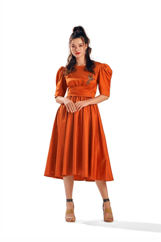 Argula Dress (Burnished Rust)