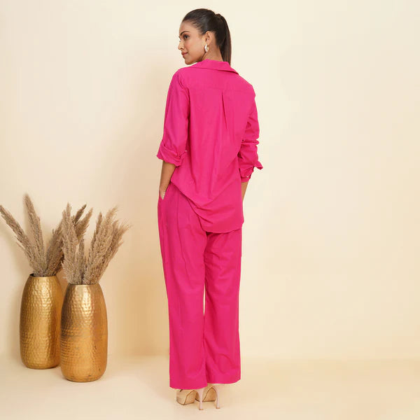 Pink love Embroidered Coord Set