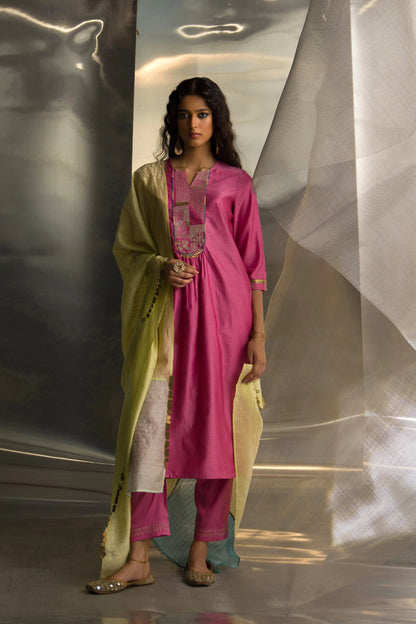 miSr Embroidered Gathered Kurta Set