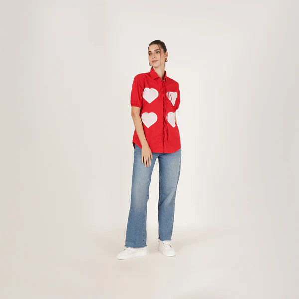Red Heart Tie Shirt