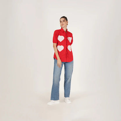 Red Heart Tie Shirt