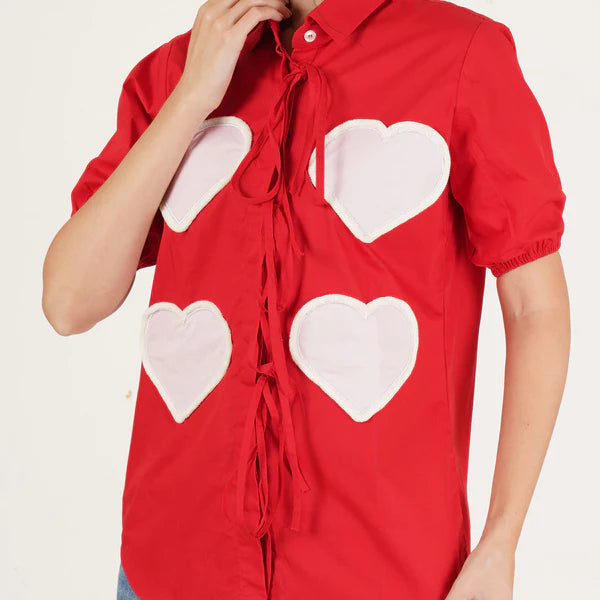 Red Heart Tie Shirt
