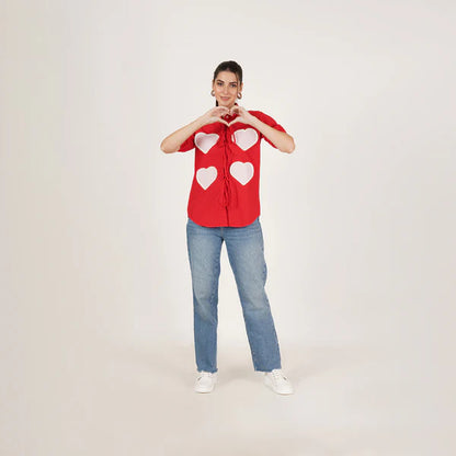 Red Heart Tie Shirt