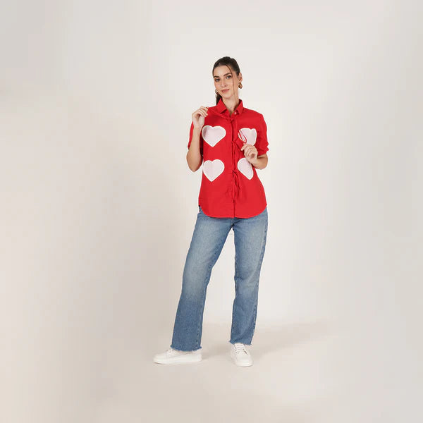 Red Heart Tie Shirt