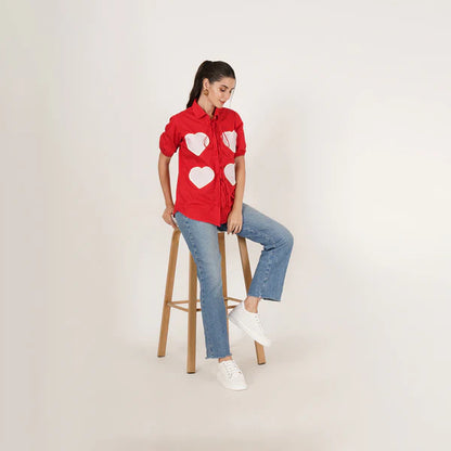 Red Heart Tie Shirt